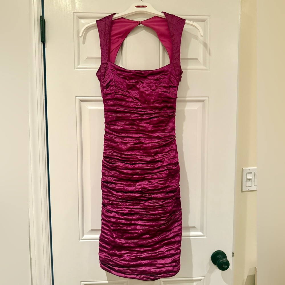 Nicole Miller Bodycon Cocktail Dress - Magenta, Size 8